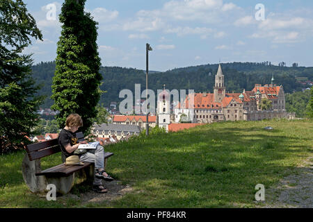 town and church of St. John, Sigmaringen, Baden-Wuerttemberg, Germany Stock Photo