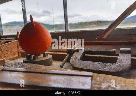 Old workshed in Ushuia Argentina Stock Photo