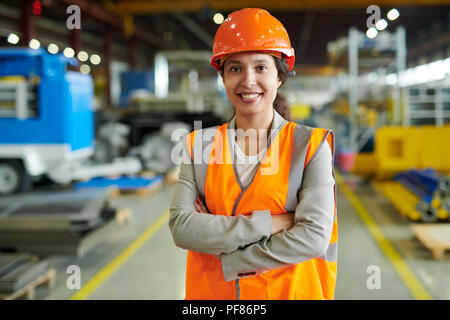 Confident Factory Worker Posing Stock Photo