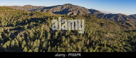 Panoramic view of mountains covered by forest in the southern part of California. Stock Photo