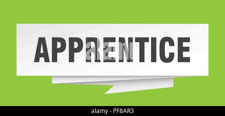 apprentice sign. apprentice paper origami speech bubble. apprentice tag. apprentice banner Stock Vector