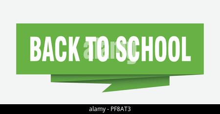 back to school sign. back to school paper origami speech bubble. back to school tag. back to school banner Stock Vector
