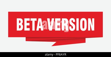 beta version sign. beta version paper origami speech bubble. beta version tag. beta version banner Stock Vector