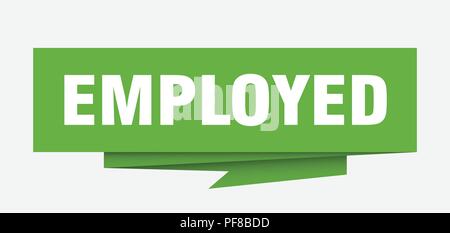 employed sign. employed paper origami speech bubble. employed tag. employed banner Stock Vector