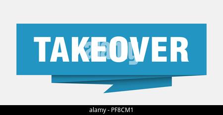 takeover sign. takeover paper origami speech bubble. takeover tag. takeover banner Stock Vector
