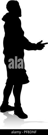 Young Person Silhouette Stock Vector