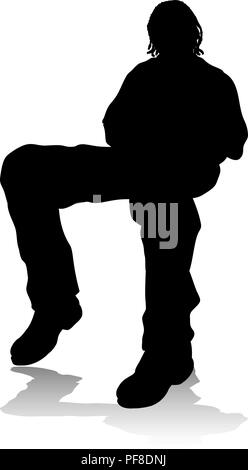 Young Person Silhouette Stock Vector