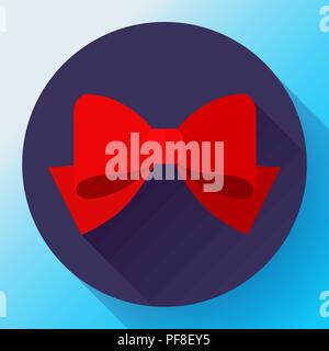 Vector red bow icon. Flat red bow Stock Vector
