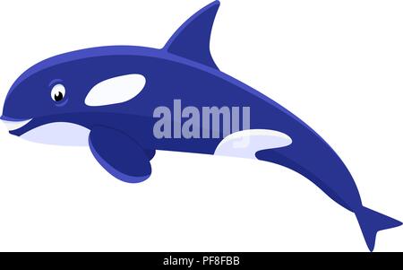 Vector illustration cartoon cute killer whale Stock Vector