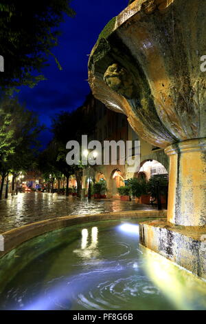 Place aux Aires at night, Grasse, Alpes Maritimes, French Riviera, France, Europe Stock Photo