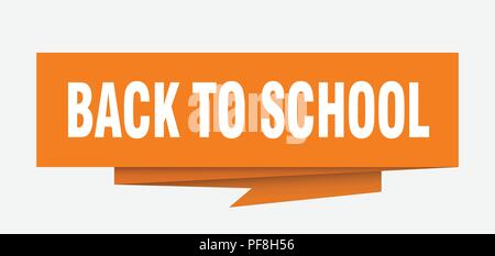 back to school sign. back to school paper origami speech bubble. back to school tag. back to school banner Stock Vector