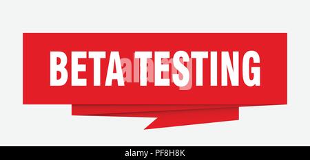 beta testing sign. beta testing paper origami speech bubble. beta testing tag. beta testing banner Stock Vector