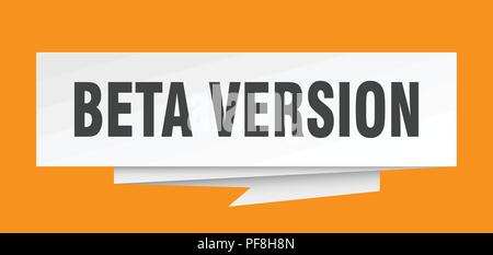 beta version sign. beta version paper origami speech bubble. beta version tag. beta version banner Stock Vector