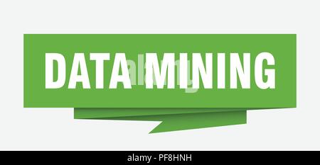 data mining sign. data mining paper origami speech bubble. data mining tag. data mining banner Stock Vector