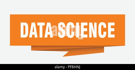 data science sign. data science paper origami speech bubble. data science tag. data science banner Stock Vector