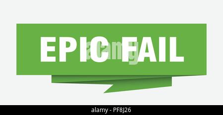 epic fail sign. epic fail paper origami speech bubble. epic fail tag. epic fail banner Stock Vector