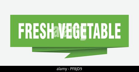 fresh vegetable sign. fresh vegetable paper origami speech bubble. fresh vegetable tag. fresh vegetable banner Stock Vector