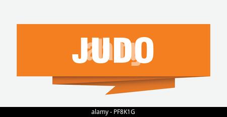 judo sign. judo paper origami speech bubble. judo tag. judo banner Stock Vector