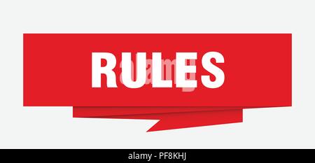 Rules Lable rules sign. rules paper origami speech bubble. rules tag. rules banner ...