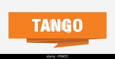 tango sign. tango paper origami speech bubble. tango tag. tango banner Stock Vector