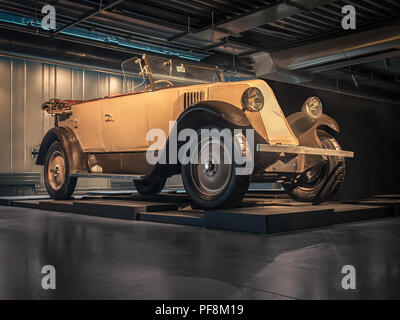 RIGA, LATVIA-APRIL 18, 2018: 1903 Renault 10 CV in the Riga Motor Museum. Stock Photo