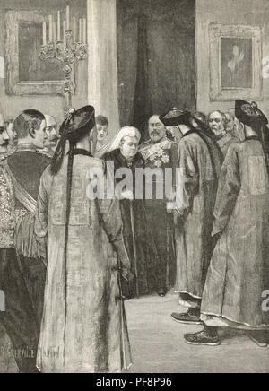 Li Hongzhang visiting Queen Victoria, at Osborne House, Isle of Wight, 1896 Stock Photo