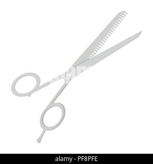 Thinning shears icon in cartoon style isolated on white background. Hairdressery symbol vector illustration. Stock Vector