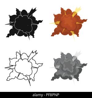Explosion icon in cartoon design isolated on white background. Explosions symbol stock vector illustration. Stock Vector