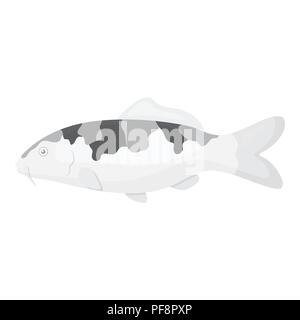 Carp-koi fish icon monochrome. Singe aquarium fish icon from the sea,ocean life. Stock Vector