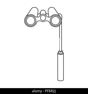 Opera Glasses icon in outline style isolated on white background. Theater symbol vector illustration Stock Vector