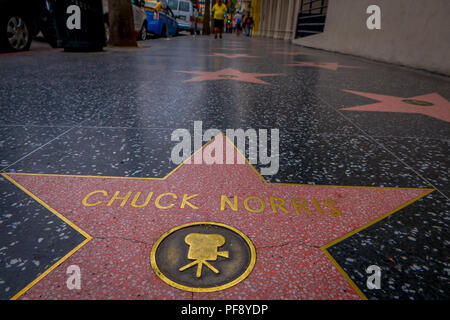 Los Angeles, California, USA, JUNE, 15, 2018: Chuck Norris star on the Hollywood Walk of Fame in Hollywood, California Stock Photo