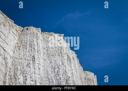 Seven Sisters white chalk cliffs just outside Eastbourne, Sussex, England, UK. Stock Photo