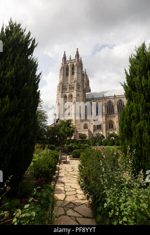 The Bishop's Garden outside the National Cathedral in Washington, DC, on a summer day. Stock Photo