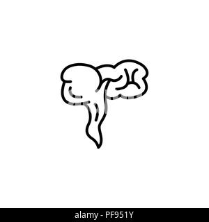 Web line icon. Appendix black on white background Stock Vector