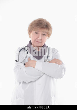 portrait of an experienced physician.isolated on white background Stock Photo