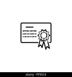 Web line icon. Charter, certificate black on white background Stock Vector