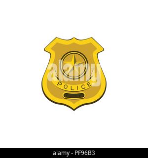Color vector image. Police badge, policeman illustration Stock Vector