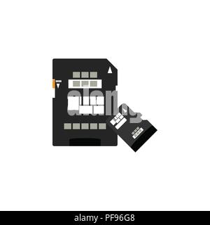 Color vector image. SD card icon, memory card, micro SD card Stock Vector