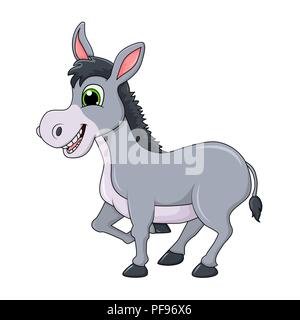 donkey cartoon character vector design isolated on white background Stock Vector