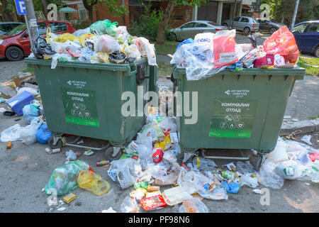 NOVI SAD, SERBIA - AUGUST 18, 2018: Municipal solid waste or communal ...