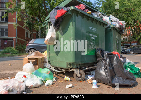 NOVI SAD, SERBIA - AUGUST 18, 2018: Municipal solid waste or communal