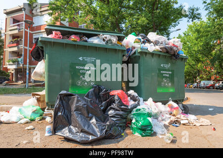 NOVI SAD, SERBIA - AUGUST 18, 2018: Municipal solid waste or communal
