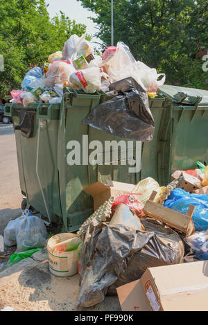 NOVI SAD, SERBIA - AUGUST 18, 2018: Municipal solid waste or communal