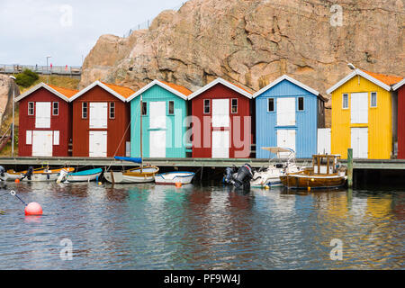 Smögen is a locality situated in Västra Götaland County, Sweden. It is one of the liveliest 'summer towns' of the Swedish west coast. Stock Photo