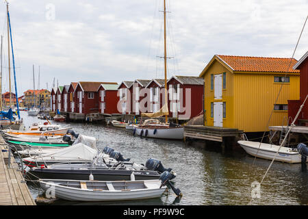 Smögen is a locality situated in Västra Götaland County, Sweden. It is one of the liveliest 'summer towns' of the Swedish west coast. Stock Photo