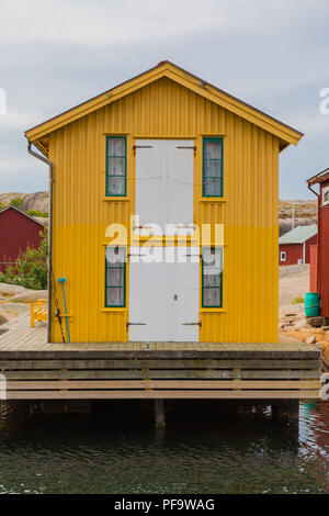 Smögen is a locality situated in Västra Götaland County, Sweden. It is one of the liveliest 'summer towns' of the Swedish west coast. Stock Photo