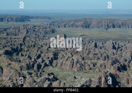 Australia, Western Australia, Kimberley. Aerial view of the Bungle Bungle Range, Purnululu National Park. UNESCO World Heritage Site. Stock Photo