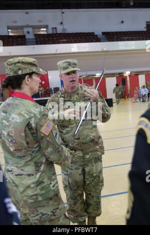 The Maryland Army National Guard hosted the change of command and change of responsibility ceremony at the historic 5th Regiment Armory in Baltimore, Maryland on June 2, 2018. Col. Janeen L. Birckhead assumed command of the Maryland Army National Guard from Brig. Gen. Timothy E. Gowen. Command Sgt. Maj. James M. Nugent assumed responsibility as the senior enlisted leader of the Maryland Army National Guard from Command Sgt. Maj. Kimberly A. Mendez.     Maj. Gen. Linda L. Singh, 29th Adjutant General of the Maryland National Guard, presided over the ceremony. In attendance were units from Joint Stock Photo