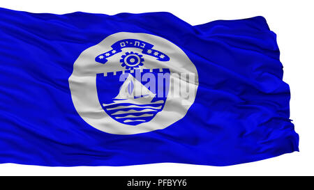 Bat Yam City Flag, Israel, Isolated On White Background Stock Photo