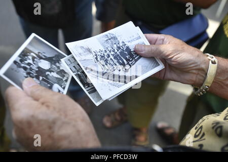 Holesov, Czech Republic. 21st Aug, 2018. A meeting of members of 7th Parachute Regiment of Special Purpose, who in August 1968 refused to hand over their barracks to soldiers of the Warsaw Pact - Soviet Guardian Tank Battalion, took place in Holesov, Czech Republic, on August 21, 2018. It was a very rare act at the time. Credit: Dalibor Gluck/CTK Photo/Alamy Live News Stock Photo